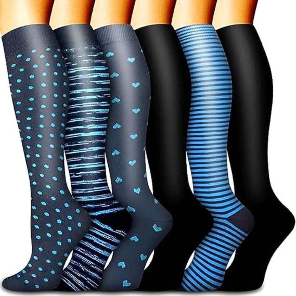 6 Pairs Compression Socks for Men and Women Compression Stocking( Large/XLarge)